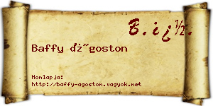Baffy Ágoston névjegykártya